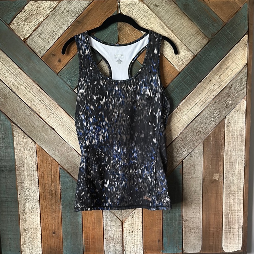 Women's Bench Black and Blue Patterned Tank Top